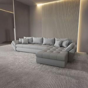 Colțar extensibil dumonde cu ladă de depozitare si sezut confortabil din spuma high-density, Loana XL Enjoy Gri II 335x185 cm