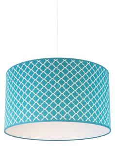 Lustră pe cablu Duolla MAROKO 1xE27/40W/230V d. 45 cm turcoaz/alb