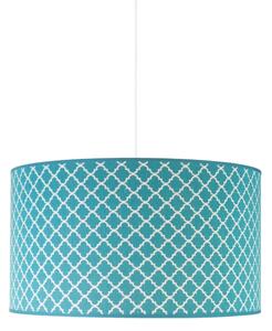 Lustră pe cablu Duolla MAROKO 1xE27/40W/230V d. 45 cm turcoaz/alb