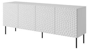 Comoda HOLE, alb/negru, PAL laminat/MDF/metal, 190x41x75 cm