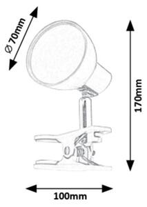 Rabalux 1478 - LED Lampă cu clips NOAH LED/5W/230V