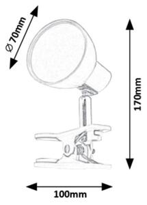 Rabalux 1481 - LED Lampă cu clips NOAH LED/5W/230V