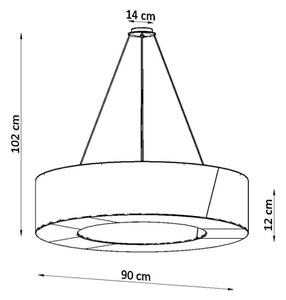 Lustră pe cablu SATURNO SLIM 8xE27/60W/230V d. 90 cm neagră Sollux SL.0798