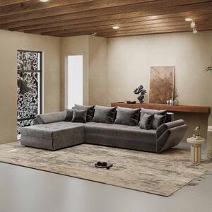 Colțar extensibil dumonde cu ladă de depozitare si sezut confortabil din spuma high-density, Loana XL Monolith Gri Antracit 335x185 cm