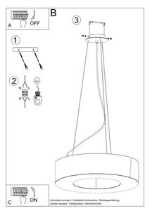 Lustră pe cablu SATURNO 8xE27/60W/230V d. 90 cm neagră Sollux SL.0796