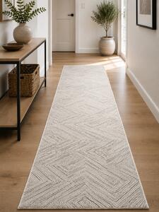 Traversa Hol, Model Opus 54355 750, Latime 100 cm, Festonata, Crem Gri 100 x 1000