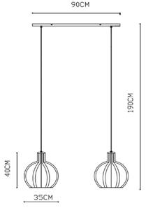 Lustră pe cablu MIKAELA 2xE27/60W/230V neagră Lucide 73400/02/30