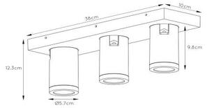 Spot LED dimabil TAYLOR 3xGU10/5W/230V IP44 Lucide 09930/15/30