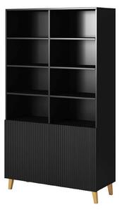 Biblioteca PAFOS, negru, PAL laminat/MDF, 101x40x177 cm