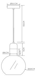Lustră pe cablu JULIUS 1xE27/40W/230V Lucide 34438/28/65