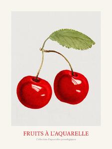 Artă imprimată Cherries (Watercolour Kitchen Fruit), (30 x 40 cm)
