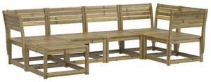 Set canapea de grădină, 6 piese, lemn de pin tratat