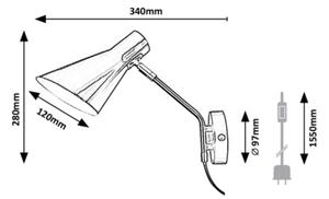 Lampă de perete ALFONS 1xE27/25W/230V Rabalux 4504