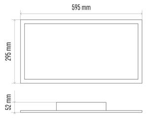 Plafonieră LED dimabilă, 25W, 230V, dreptunghiulară, 2700K-6000K, cu telecomandă