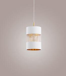 Lustră pe cablu BOGART 1xE27/15W/230V albă/aurie