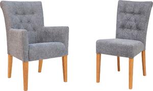 Set 2 scaune Queen 46/64/93 cm stofa, gri albastrui