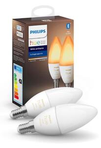 SET 2x LED Bec dimmabil Philips Hue WHITE B39 E14/4W/230V 2200K-6500K