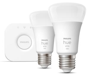 Set de bază Philips Hue WHITE 2xE27/9,5W 2700K + Hue Bridge