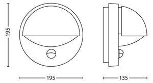 Aplică de exterior cu senzor JUNE 1xE27/12W/230V IP44 Philips