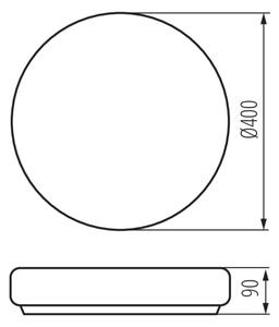 Plafonieră pentru baie PERAZ 2xE27/15W/230V d. 40 cm IP44 Kanlux 8814