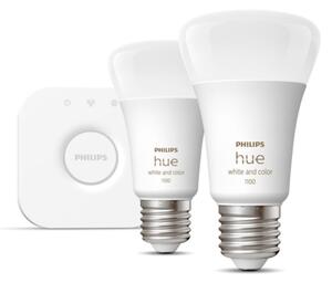 Pachet de bază Philips Hue WACA 2xE27/9W/230V 2000-6500K + Hue Bridge