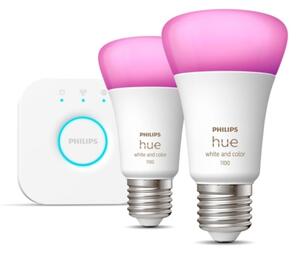 Pachet de bază Philips Hue WACA 2xE27/9W/230V 2000-6500K + Hue Bridge
