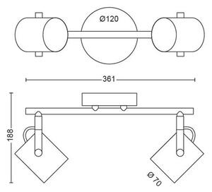 Philips 50662/14/P0 - Spot LED BYRE 2x4,3W/230V 2200/2500/2700K