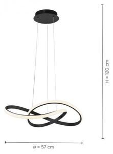 Lustră LED pe cablu dimabilă MARIA LED/25W/230V neagră Leuchten Direkt 15402-18