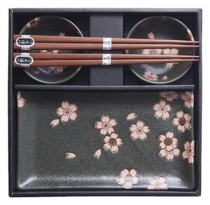 Set 6 farfurii de sushi din ceramică MIJ Sakura, gri