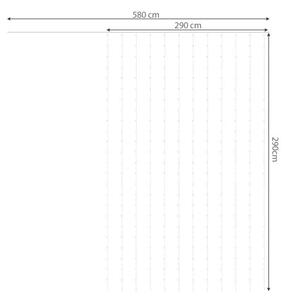 Instalatie LED tip perdea, 300 LED-uri, lumina calda, USB, telecomanda, timer, impermeabila, IP44, 3W, 5V, 2,9m