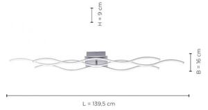Leuchten Direkt 15167-55-LED WAWE lustră aplicată 2xLED/12,5W/230V+LED/17W