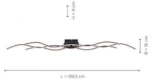 Leuchten Direkt Plafonieră aplicată WAWE 15167-18-LED 2xLED/12,5W/230V+LED/17W