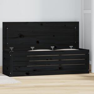 Cutie de depozitare, negru, 109x36,5x33 cm, lemn masiv de pin