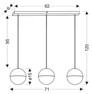 Lustră LED pe cablu FURNI 3xLED/5W/230V neagră