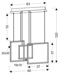 Lustră LED pe cablu KEOS LED/36W/230V