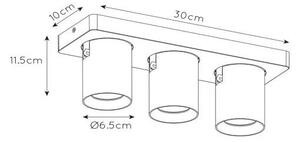 Spot LED dimabil NIGEL 3xGU10/5W/230V negru Lucide 09929/15/30