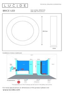 Corp de iluminat LED pentru baie dimabil BRICE LED/8W/230V IP44 Lucide 28116/11/30