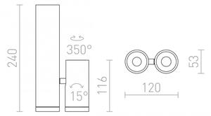 Spot LED BOGARD 2xLED/5W/230V RED-Design Rendl-R12499