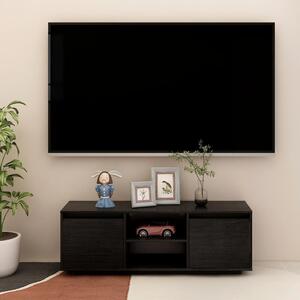 Comodă TV, negru, 110x30x40 cm, lemn masiv de pin