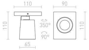 Spot de perete KENNY 1xGU10/35W/230V RED-Design Rendl-R12912