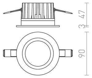 Plafonieră LED încastrată pentru baie TOLEDO 8W/230V IP44 RED-Design Rendl-R12716
