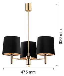 Brilagi - Lustru pe tijă MONTE 3xE27/15W/230V negru/auriu