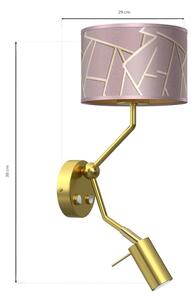 Lampă de perete ZIGGY 1xE27/40W/230V + 1xGU10/MR11/7W roz/auriu
