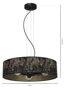 Lustră pe cablu SATINO 3xE27/60W/230V neagră/aurie