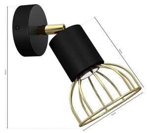 Spot de perete DANTE 1xGU10/25W/230V negru/auriu
