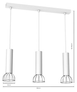 Lustră pe cablu DANTE 3xGU10/25W/230V albă/crom lucios