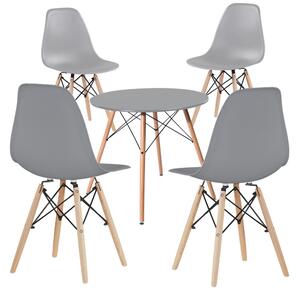 4 buc scaune moderne cu masa pentru bucatarie, 3 culori-gri