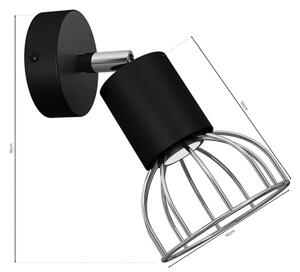 Spot de perete DANTE 1xGU10/25W/230V negru/crom lucios