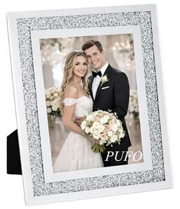 Ramă Foto Decorativa Pufo Wedding Day din Sticla pentru Fotografii, 26 x 21 cm