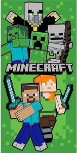 Prosop pentru copii, verde, din bumbac 70x140 cm Minecraft Let´s Survive – Jerry Fabrics